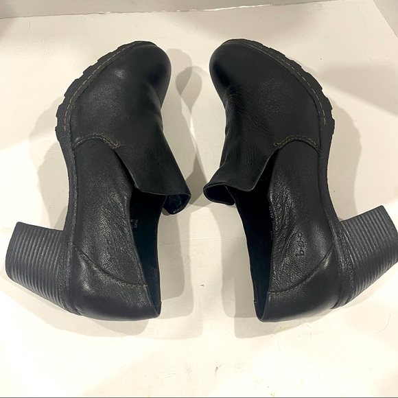 BOC Born Concept Black Leather Slip-On Booties, Loafer Style W/Chunky Heel. 11M - Picture 9 of 15